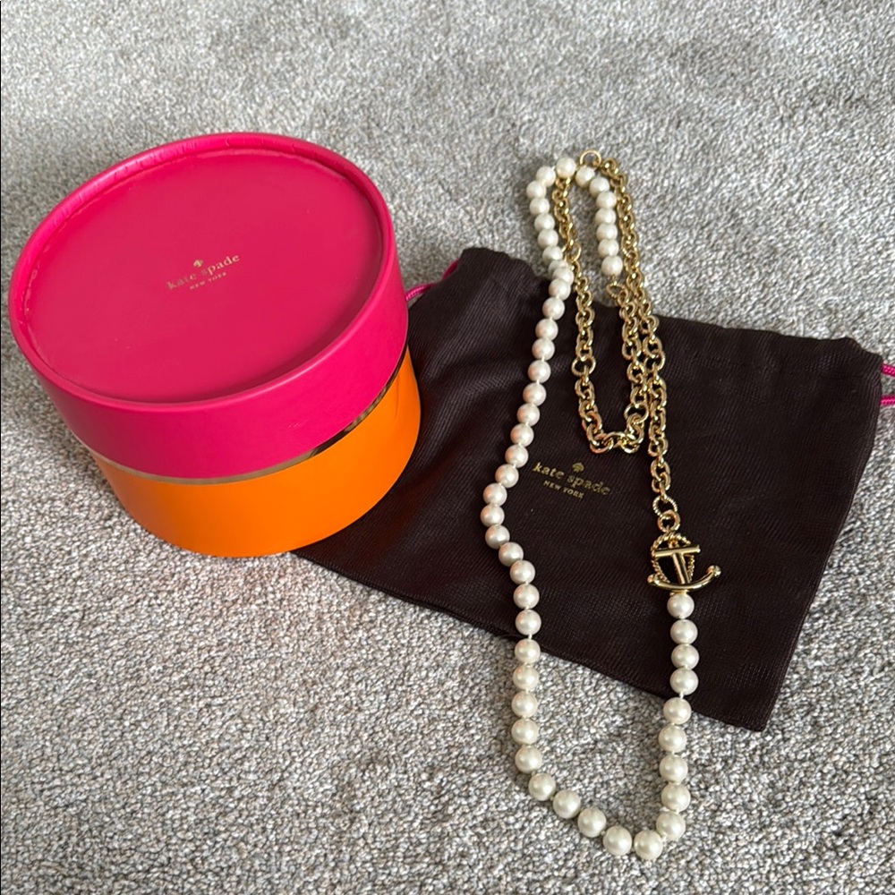 Kate Spade Gold and Pearl Anchor Necklace ⚓️